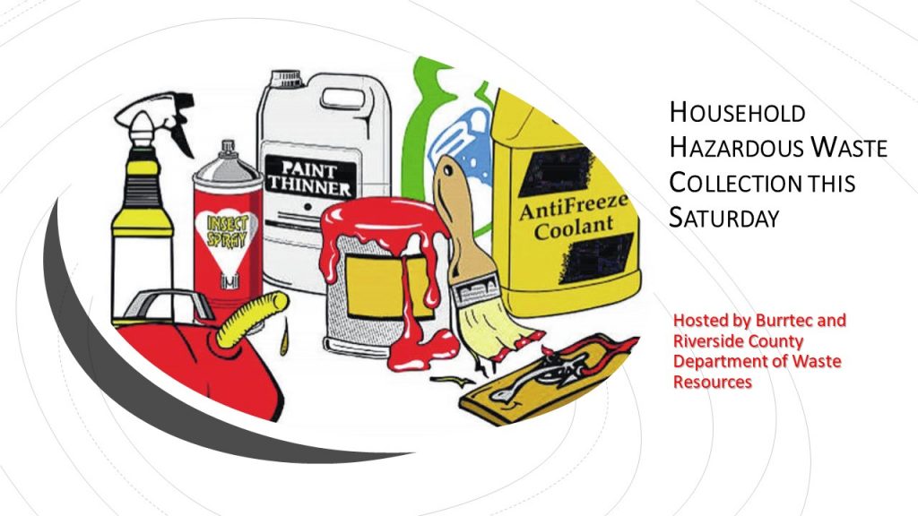 County Waste Department, Burrtec to Provide Free Household Hazardous