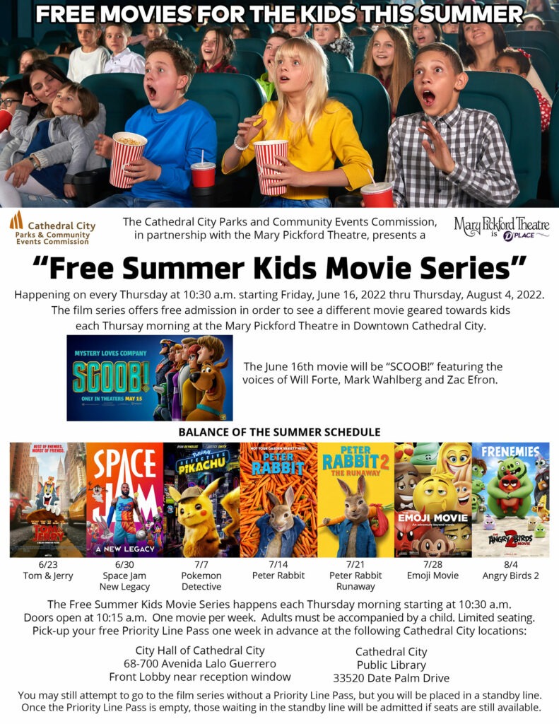 Free Movies for the Kids This Summer Discover Cathedral City